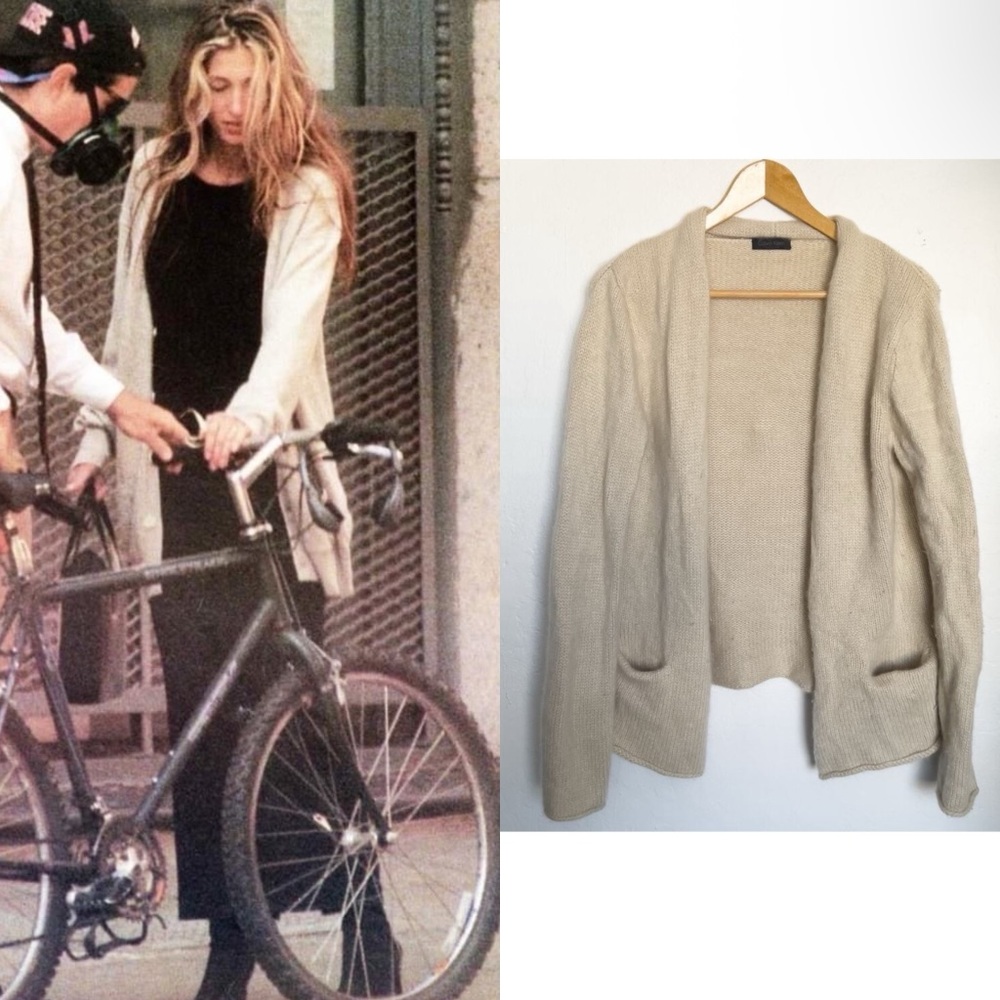 Vtg Calvin Klein Collection Cream Cardigan